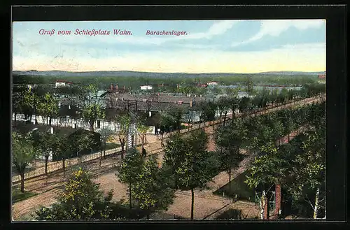 AK Köln-Wahn, Schiessplatz, Barackenlager aus der Vogelschau