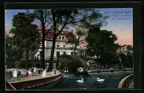 AK Bad Lippspringe, Neues Kurhaus mit Lippequelle