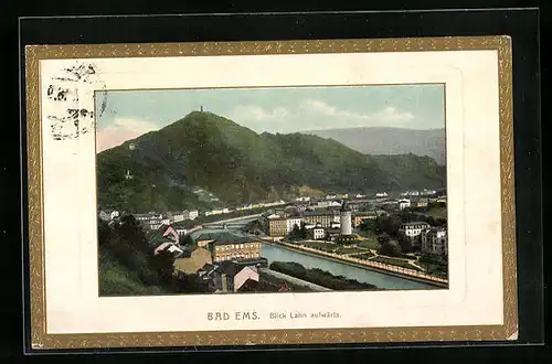 AK Bad Ems, Gesamtansicht, Blick Lahn aufwärts