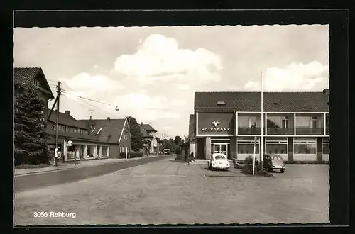 AK Rehburg, Strassenpartie mit Volksbank
