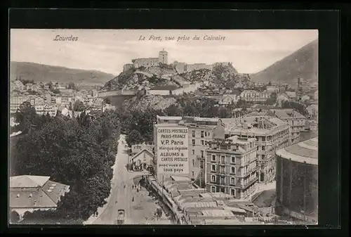 AK Lourdes, le Fort, vue prise du Calvaire