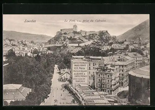 AK Lourdes, le Fort, vue prise du Calvaire