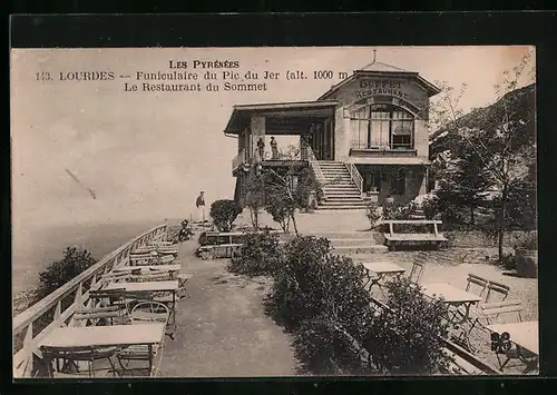 AK Lourdes, Funiculaire du Pic du Jer, le Restaurant du Sommet