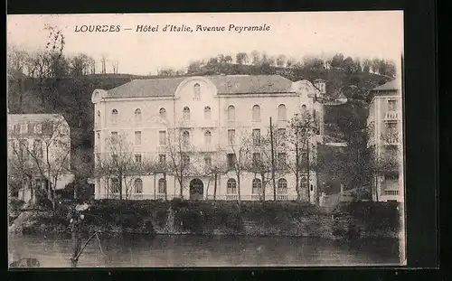 AK Lourdes, Hotel d'Italie, Avenue Peyramale