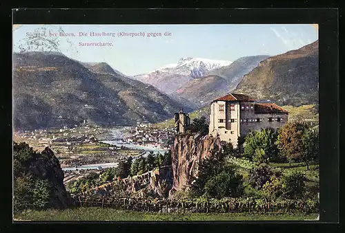 AK Bozen, Haselburg mit Blick auf die Sarnerscharte