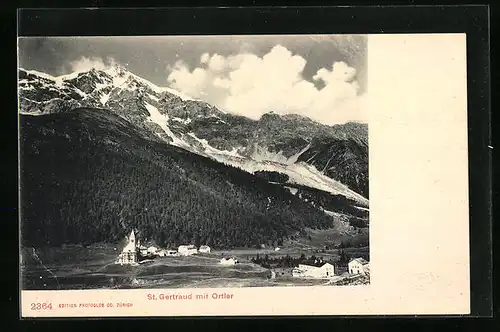 AK St. Gertraud, Totale mit Ortler