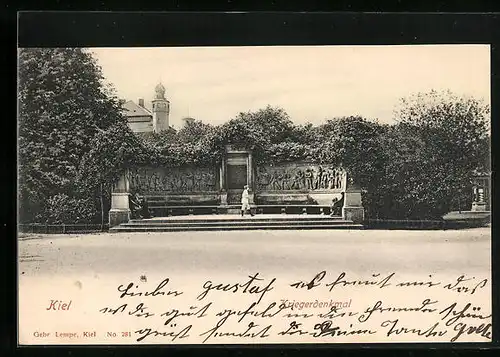 AK Kiel, Blick zum Kriegerdenkmal