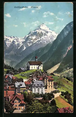 AK Wassen, Teilansicht mit Kirche