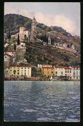 AK Morcote, Panorama mit Lago di Lugano