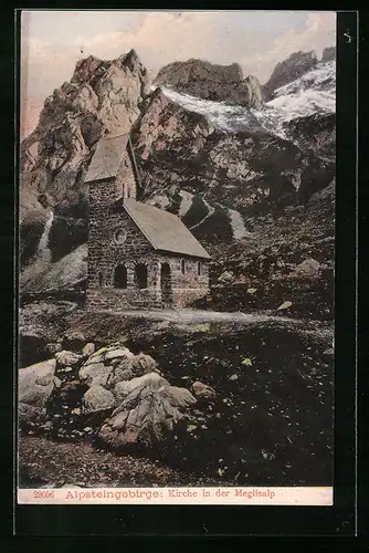 AK Meglisalp, Kirche im Alpsteingebirge