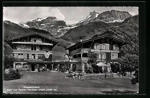 AK Urigen, Klausenstrasse - Hotel und Pension Posthaus Urigen
