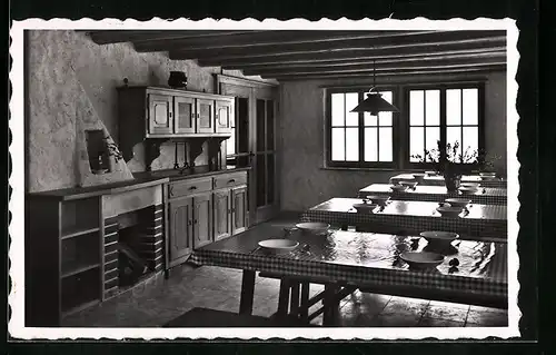 AK Unterschächen, Bad -Brunnital, Ess-Saal im Berghaus