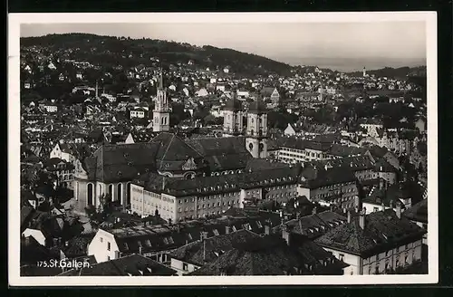 AK St. Gallen, Gesamtansicht aus der Vogelschau