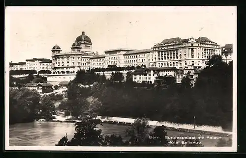 AK Bern, Bundespalast mit Palace Hotel Bellevue