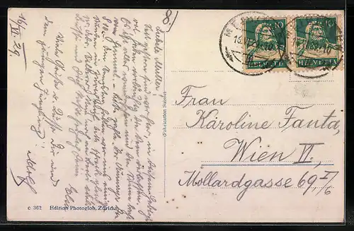 AK Meiringen, Totalansicht aus der Vogelschau