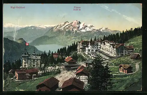 AK Rigi-Kaltbad, Gesamtansicht mit Pilatus