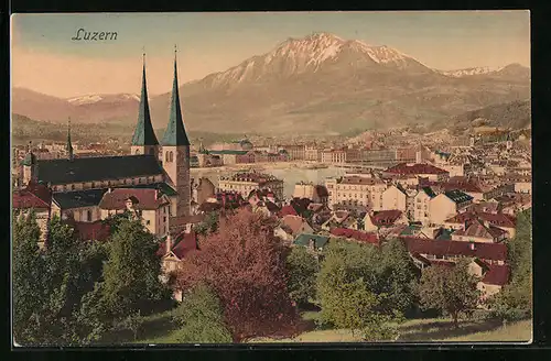 AK Luzern, Gesamtansicht aus der Vogelschau