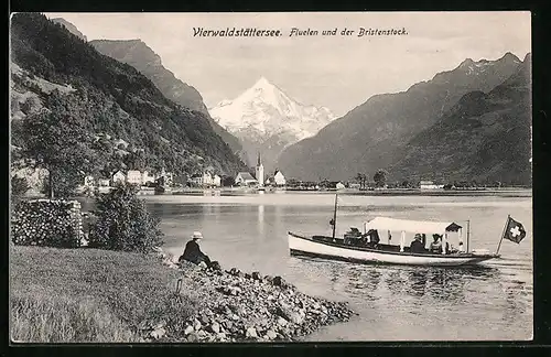 AK Flüelen, Vierwaldstättersee und der Bristenstock