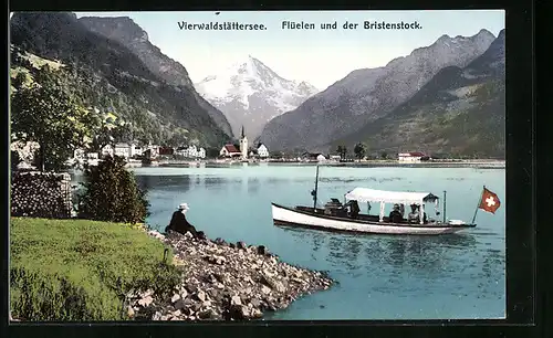 AK Flüelen, Vierwaldstättersee und der Bristenstock