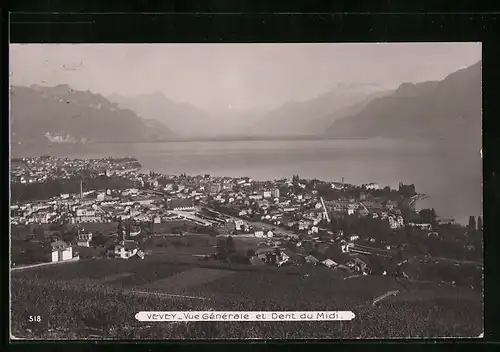 AK Vevey, Vue Gènèrale et Dent du Midi