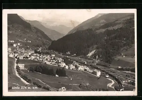 AK Airolo, Totalansicht aus der Vogelschau