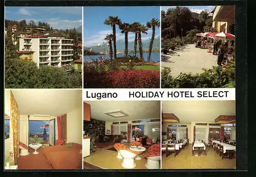 AK Lugano, Holiday Hotel Select in sechs Ansichten