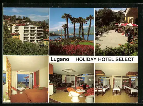 AK Lugano, Hotel Holiday Select in sechs Ansichten