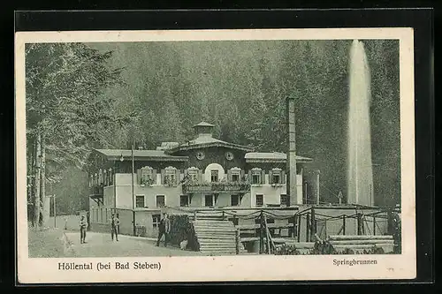 AK Bad Steben, Höllental - Springbrunnen