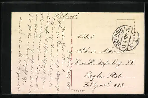 AK Geithain, Kirche mit Damm-Mühle