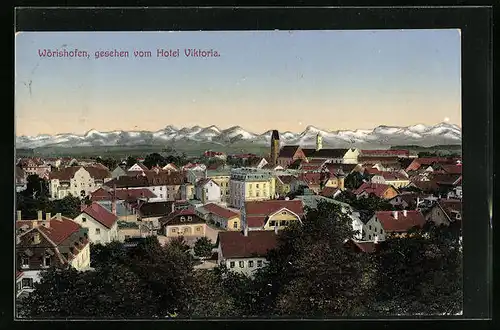 AK Wörishofen, Ortsansicht gesehen vom Hotel Viktoria