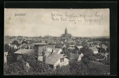 AK Buttstädt, Ortsansicht aus der Vogelschau