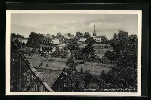 AK Schellerhau im Osterzgeb., Ortsansicht mit Kirche