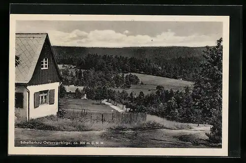 AK Schellerhau im Osterzgeb., Blick von einer Anhöhe