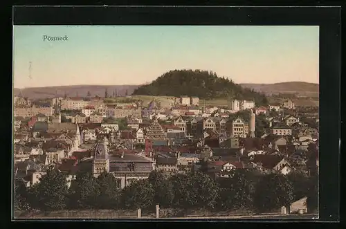 AK Pössneck, Gesamtansicht aus der Vogelschau
