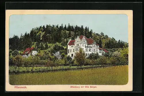 AK Pössneck, Altenburg mit Villa Berger