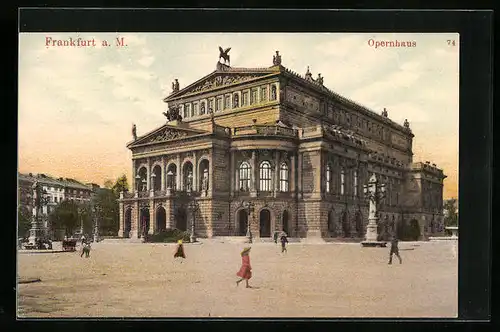 AK Frankfurt a. Main, Blick zum Opernhaus