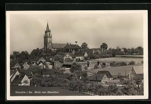 AK Staucha i. Sa., Blick von Steudten