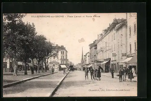 AK Villefranche-sur-Saone, Place Carnot et Route d`Anse