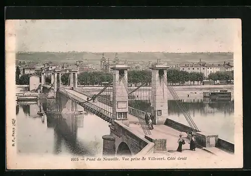 AK Neuville, Pont de Neuville, Vue prise de Villevert, Côté droit