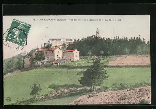 AK Les Sauvages, Vue gènèrale du Pèlerinage de N.-D. de la Roche