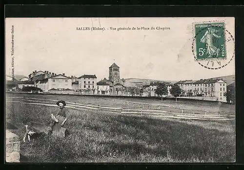 AK Salles, Vue gènèrale de la Place du Chapitre
