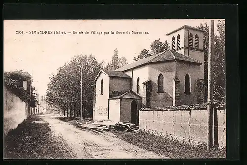 AK Simandres, Entrèe du Village par la Route de Marennes