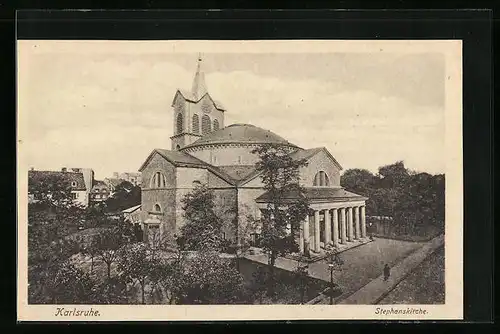 AK Karlsruhe, Blick zur Stephanskirche