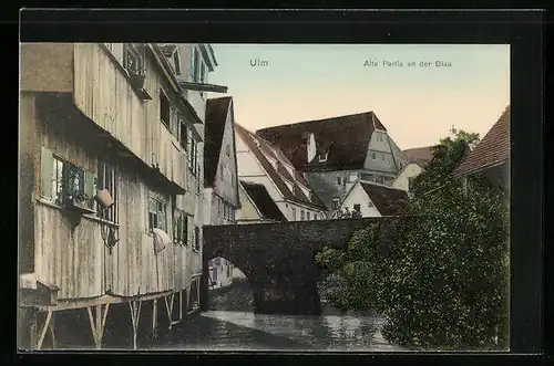 AK Ulm a. D., Alte Partie an der Blau