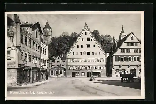 AK Biberach a. d. Riss, Kapellenplatz mit Geschäften
