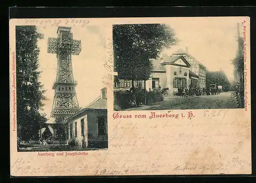 AK Auerberg i. H., Auerberg und Josephshöhe, Strassenpartie mit Fachwerkhaus