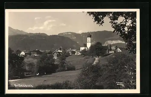 AK Andelsbuch, Teilansicht mit Kirche