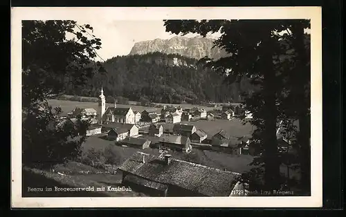 AK Bezau im Bregenzerwald, Teilansicht mit Kirche und Kanisfluh
