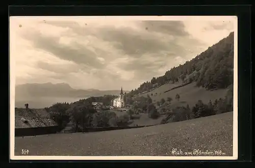 AK Fluh am Pfänder, Panorama mit Kirche