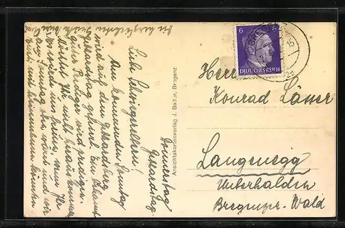 AK Fluh am Pfänder, Panorama mit Kirche